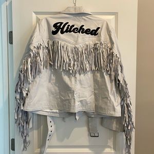 Faux Leather Fringe Jacket-Nasty Gal